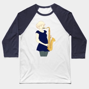 Saxophone girl Baseball T-Shirt